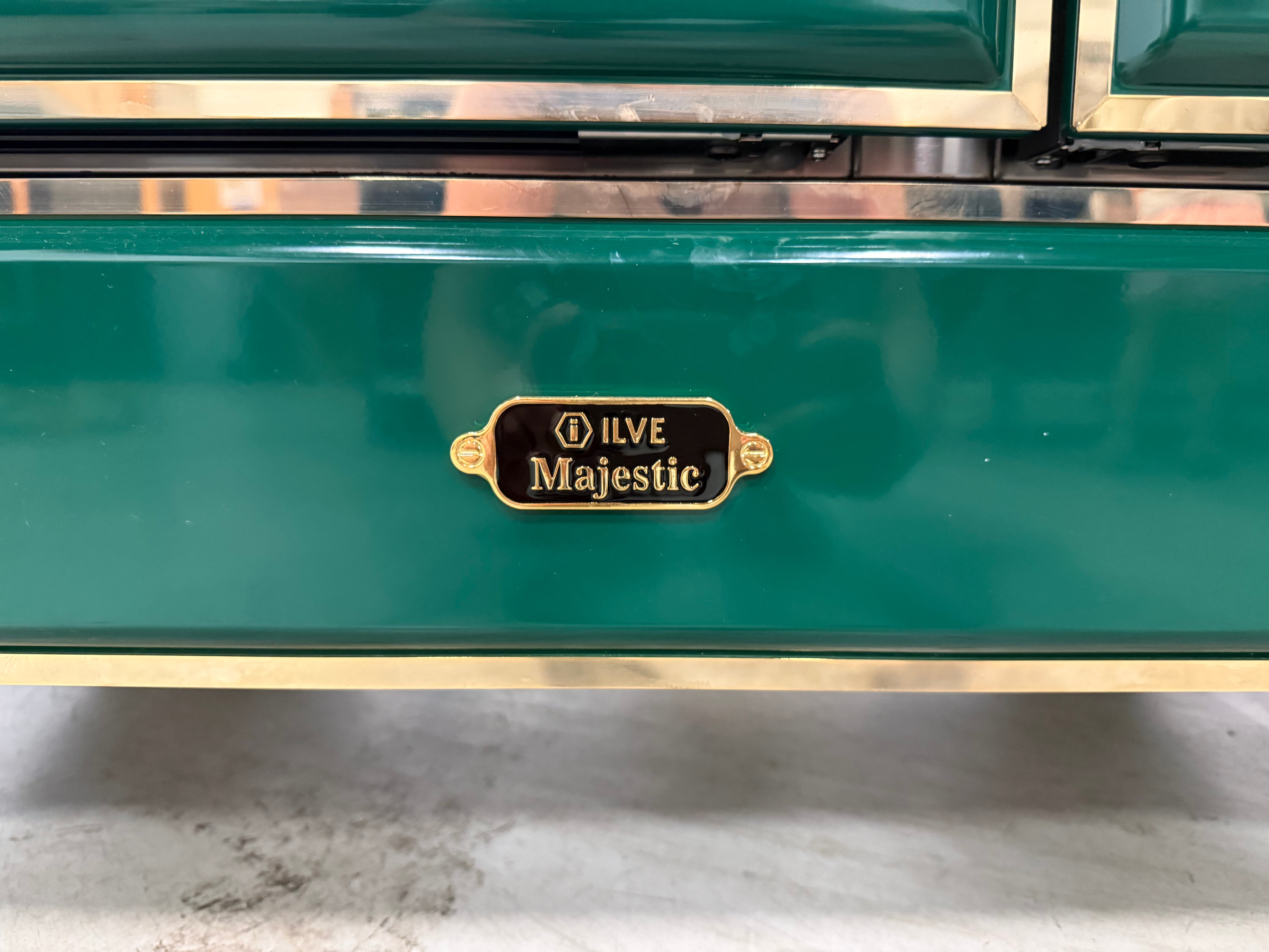 Ilve Majestic UMDI10NS3 40" Emerald Green & Brass Induction Range