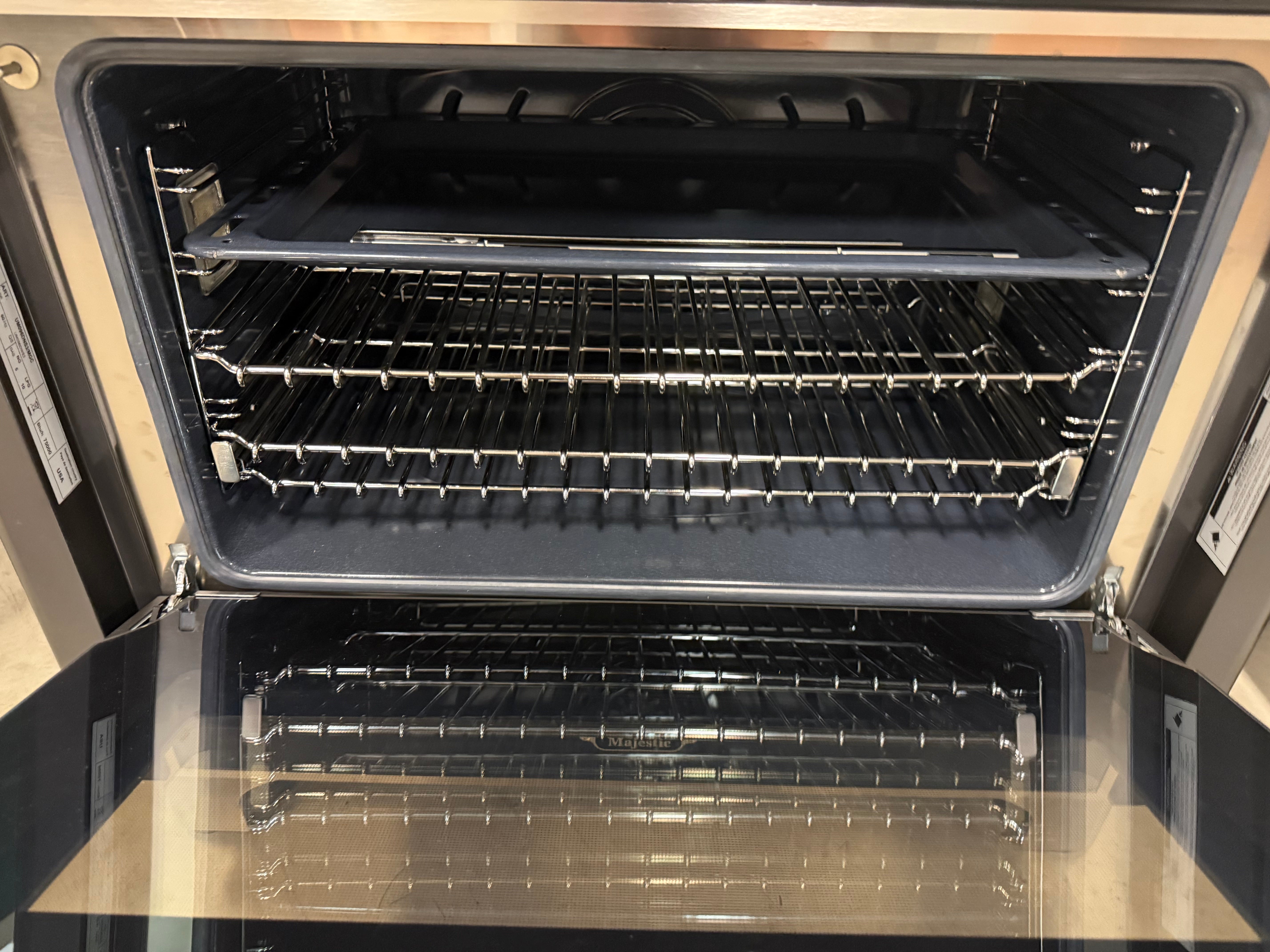 Ilve Majestic UM096DNS3MGC 36" Matte Graphite & Chrome Dual Fuel Range