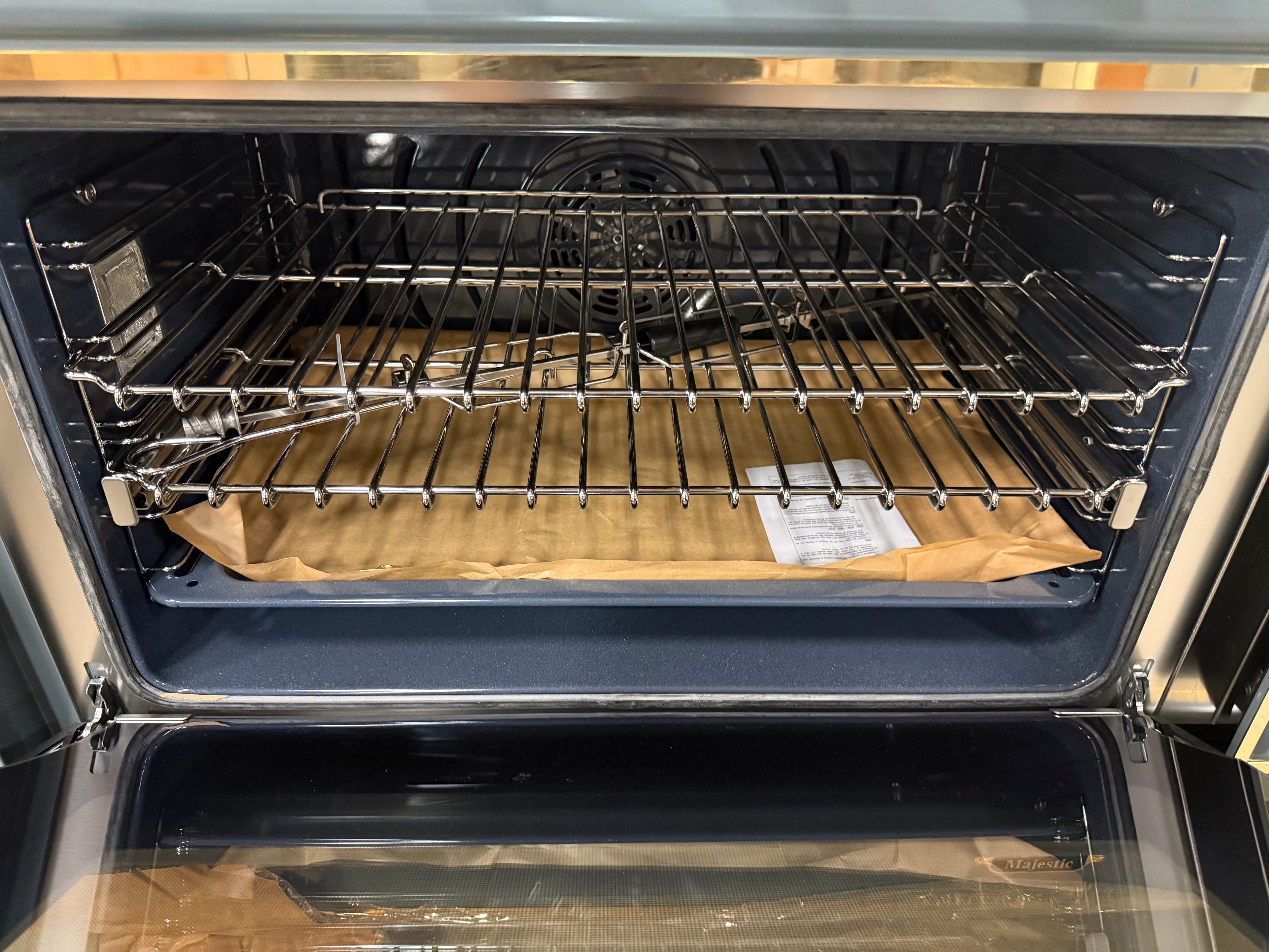 Ilve Majestic UM15FDNS3BGG 60" Blue Grey & Brass Dual Fuel Range