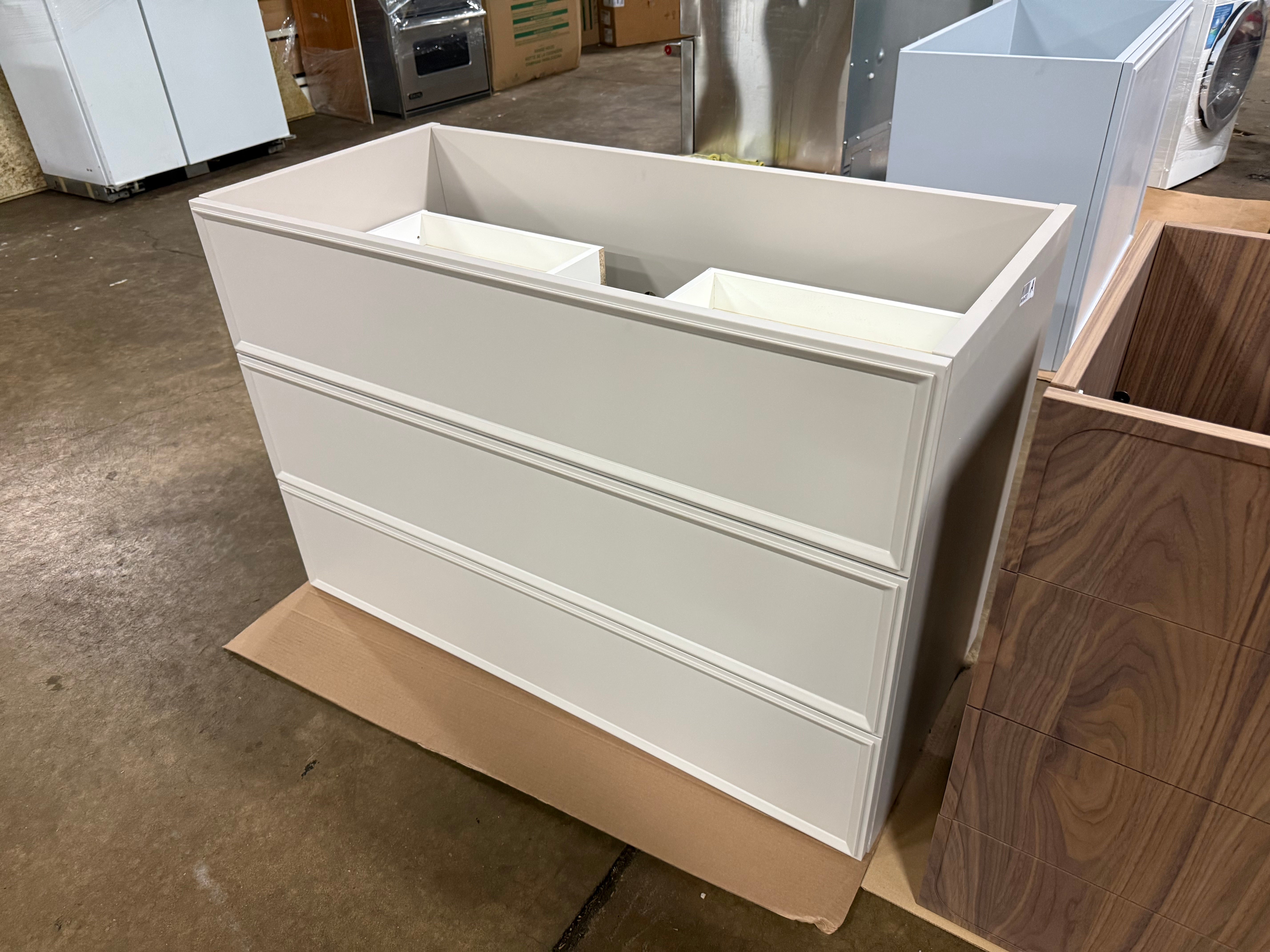 DOCA Modern 47" Matte Off White Freestanding Single Vanity Base