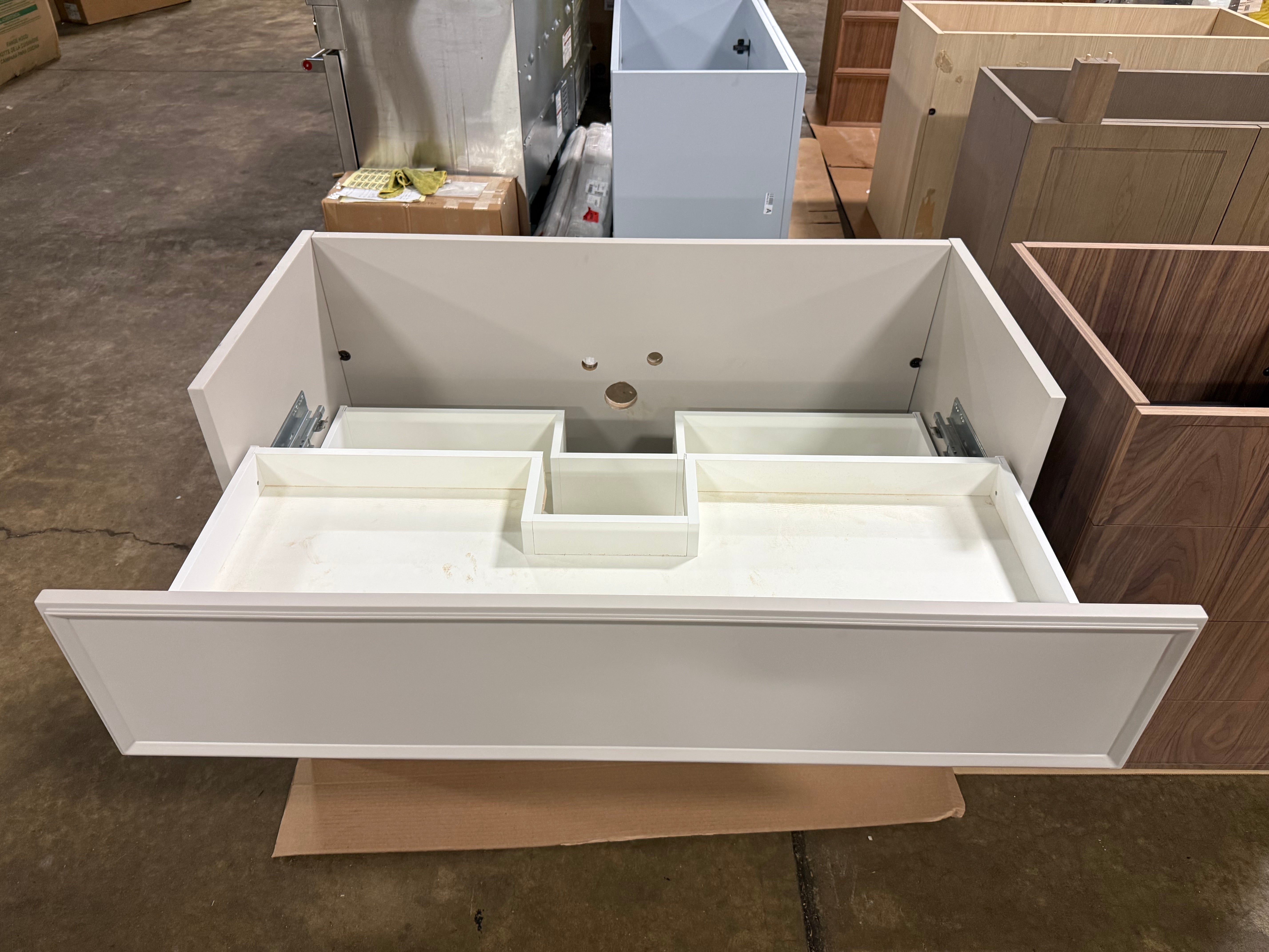 DOCA Modern 47" Matte Off White Freestanding Single Vanity Base