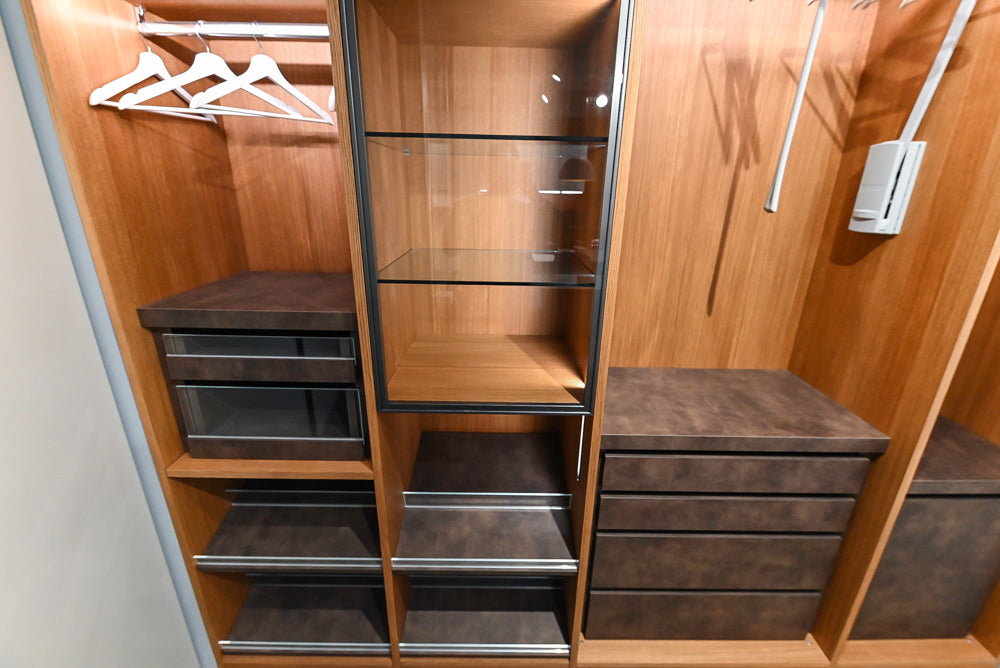 Modern Natural Wood Toned Complete Wardrobe Closet System