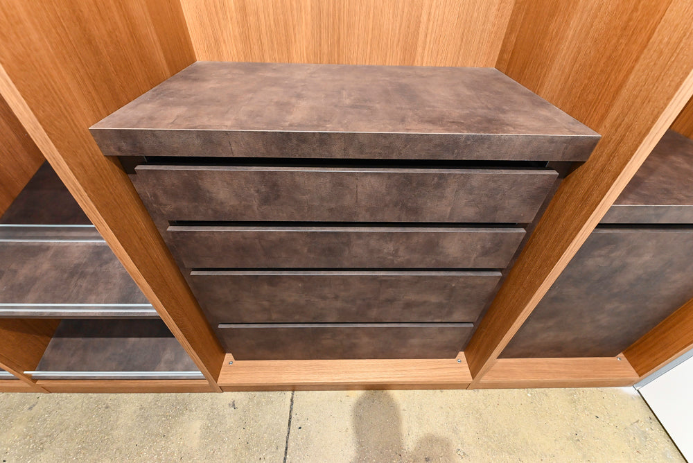 Modern Natural Wood Toned Complete Wardrobe Closet System