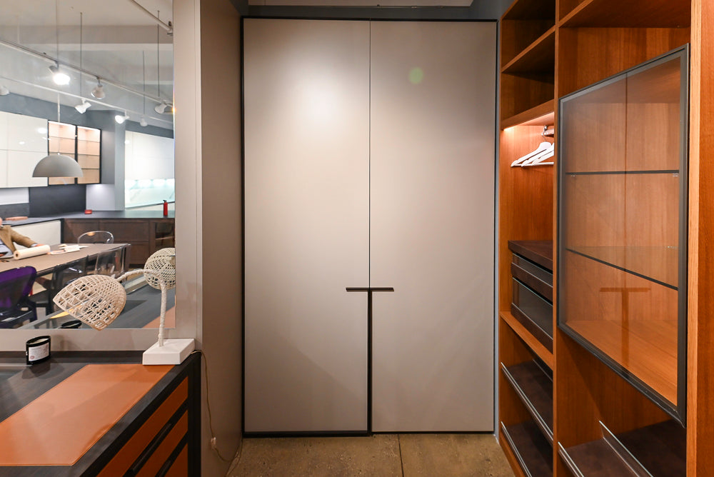 Modern Natural Wood Toned Complete Wardrobe Closet System