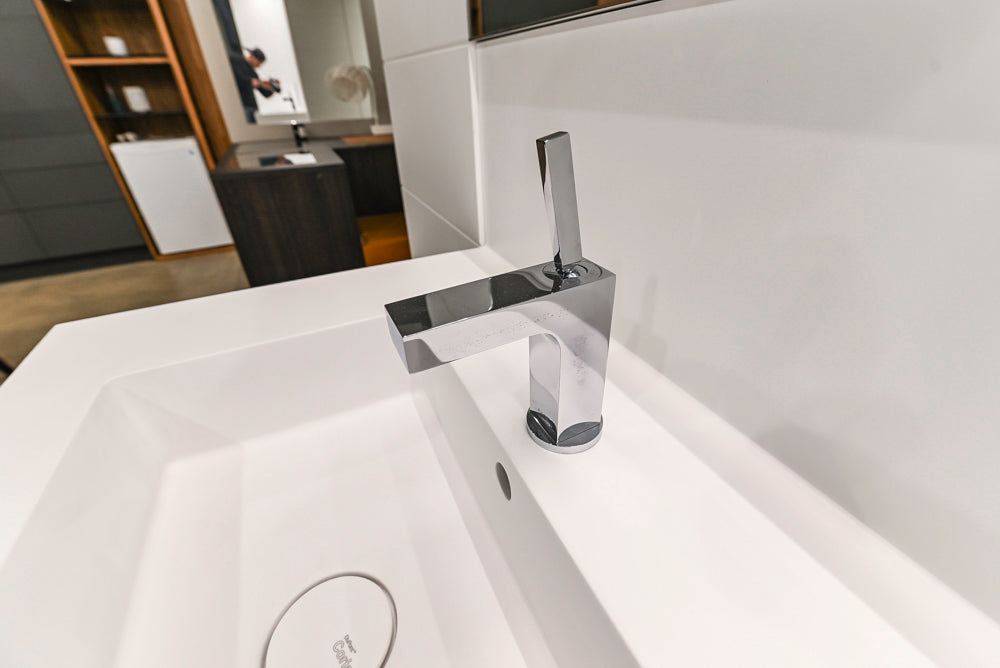 White Modern Vanity Set with Double Sinks and Matching Wardrobe Closet System