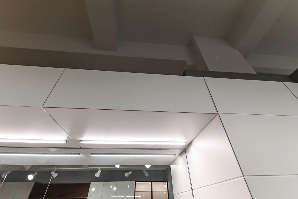 White Modern Vanity Set with Double Sinks and Matching Wardrobe Closet System