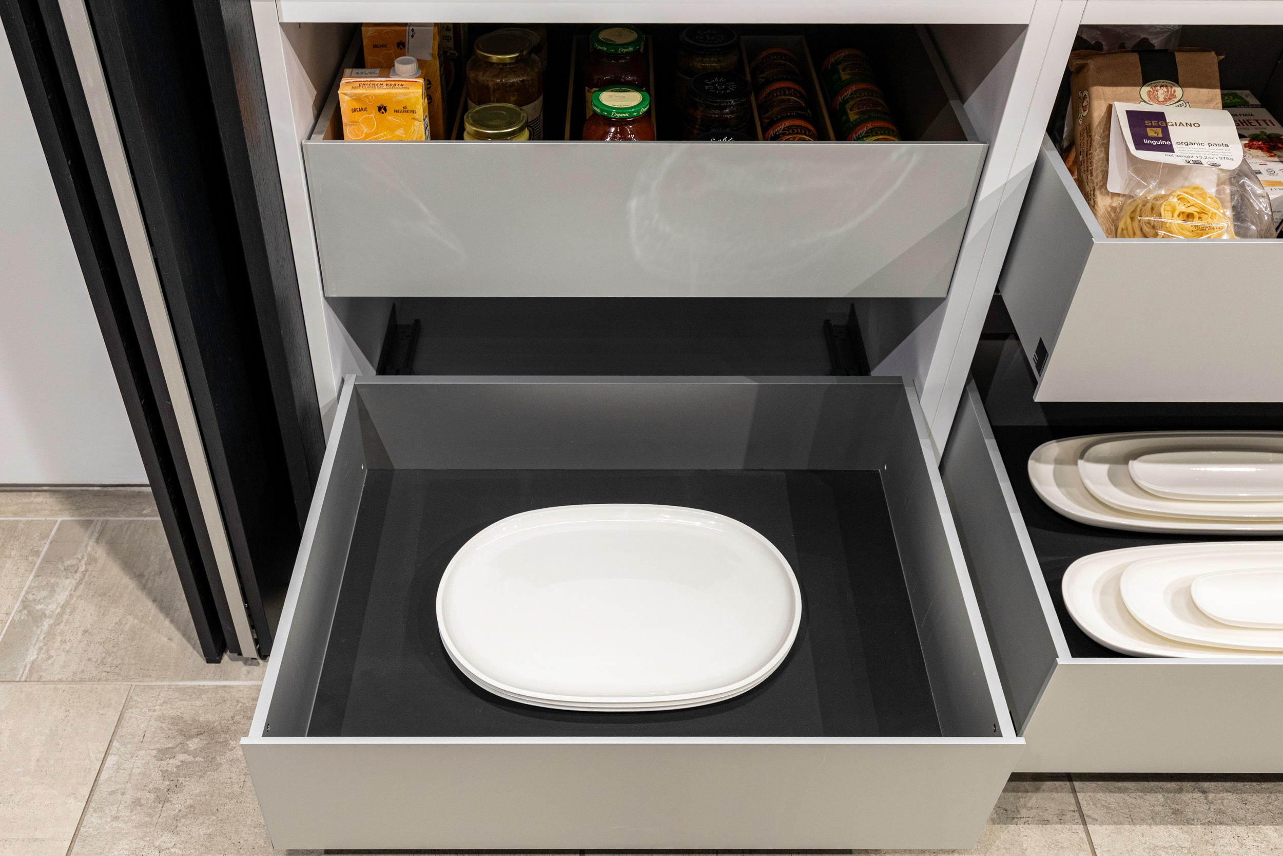 eggersmann USA E-Line Graphite Black Bi-Fold Pocket Door Pantry Wall