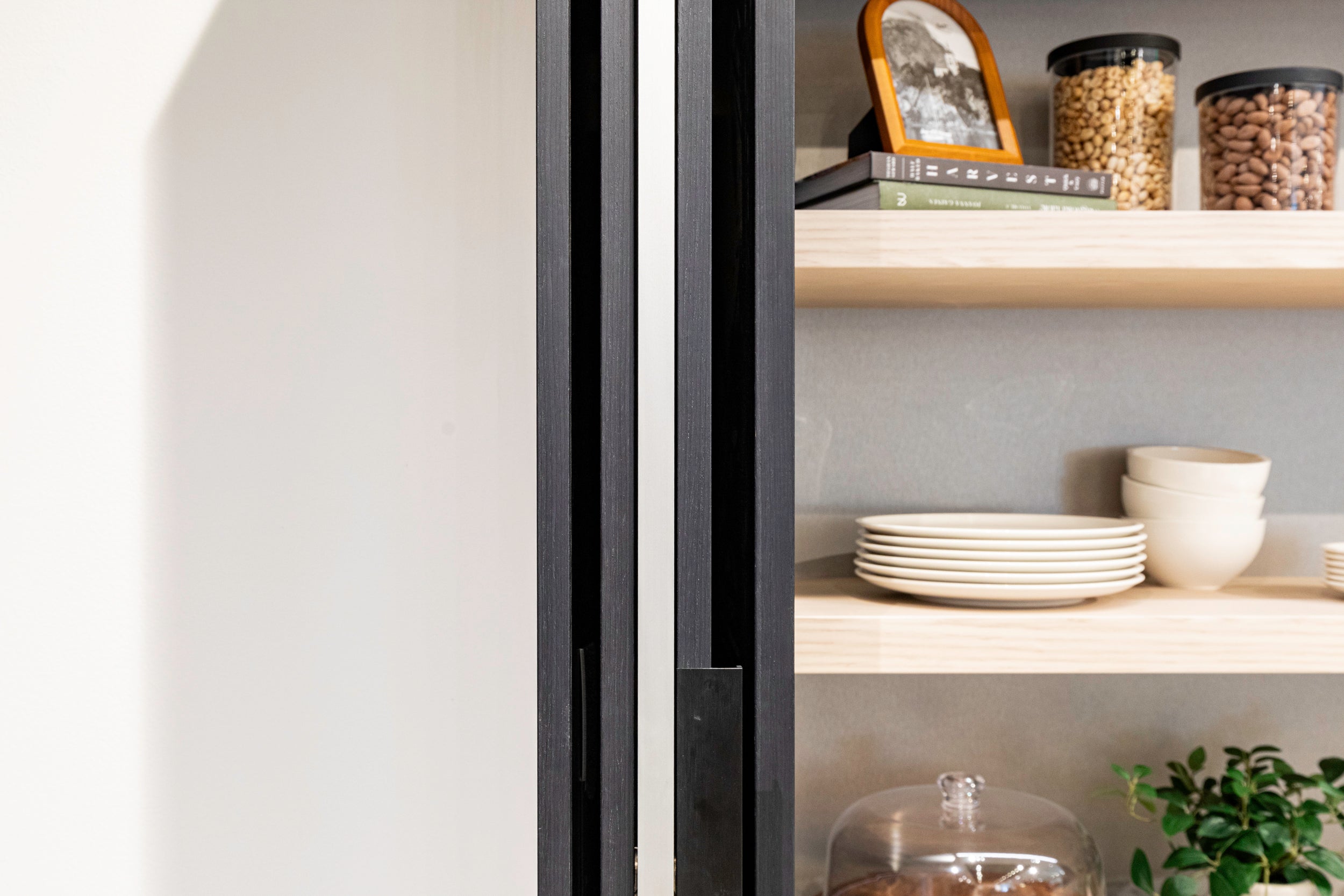 eggersmann USA E-Line Graphite Black Bi-Fold Pocket Door Pantry Wall