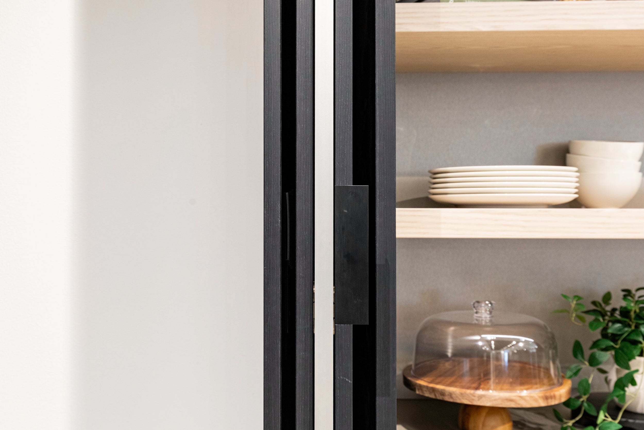eggersmann USA E-Line Graphite Black Bi-Fold Pocket Door Pantry Wall