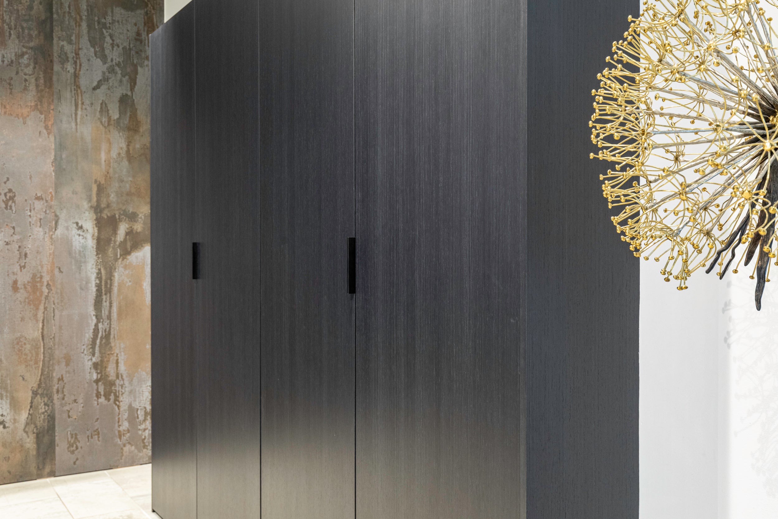 eggersmann USA E-Line Graphite Black Bi-Fold Pocket Door Pantry Wall