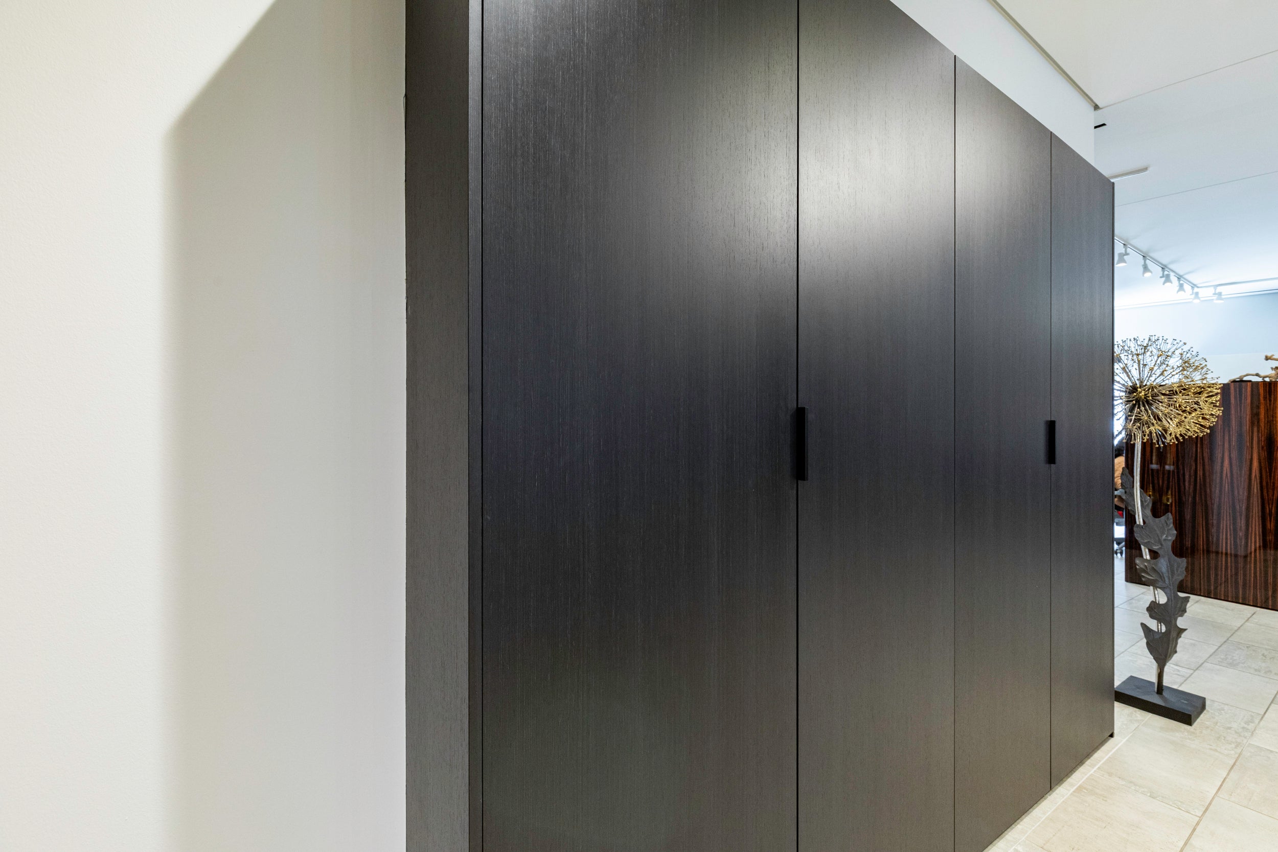 eggersmann USA E-Line Graphite Black Bi-Fold Pocket Door Pantry Wall