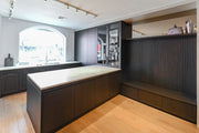 DOCA Modern Classic Brown Wood Veneer Kitchen Cabinets with Neolith Countertops