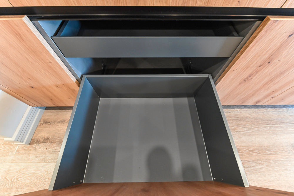copatlife Modern Textured Wood Look Dry Bar with Wolf Microwave Oven
