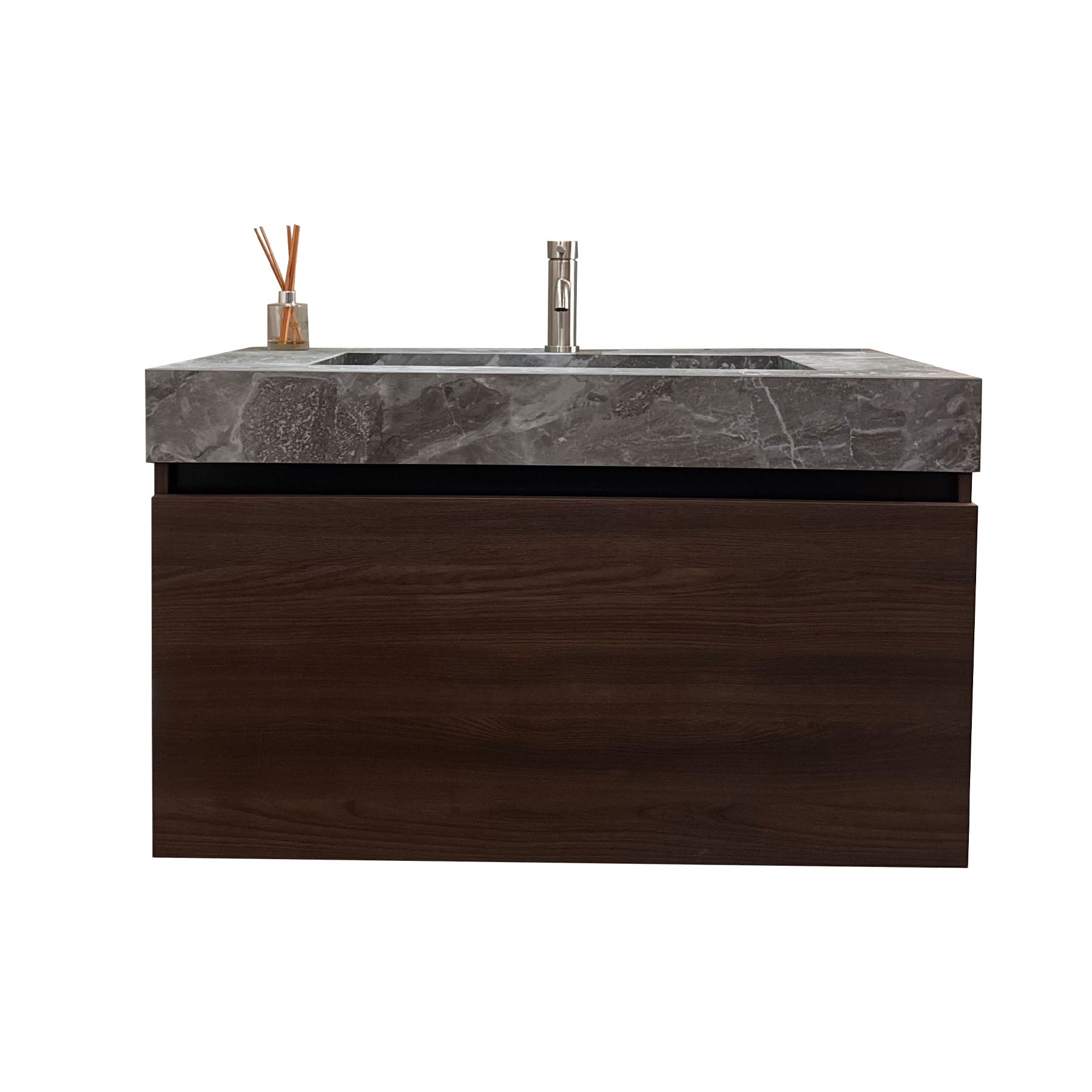Synergie 41.5" Forestal Dark Floating Vanity with Integrated Sink Top and Faucet