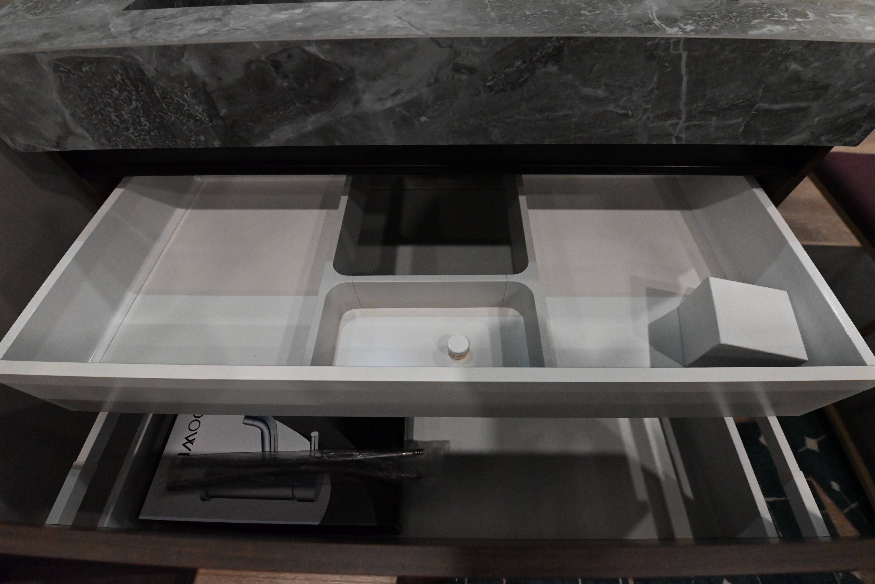 Synergie 41.5" Forestal Dark Floating Vanity with Integrated Sink Top and Faucet