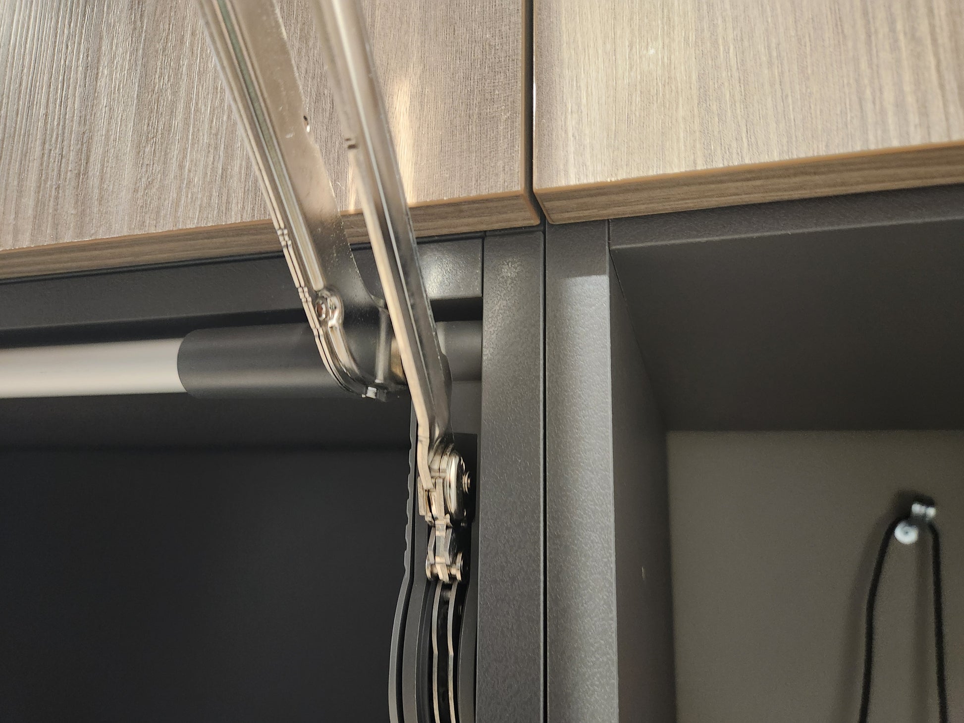 copatlife Modern Elm Biondo Veneer Pantry with Smoked Bronze Glass Cabinet