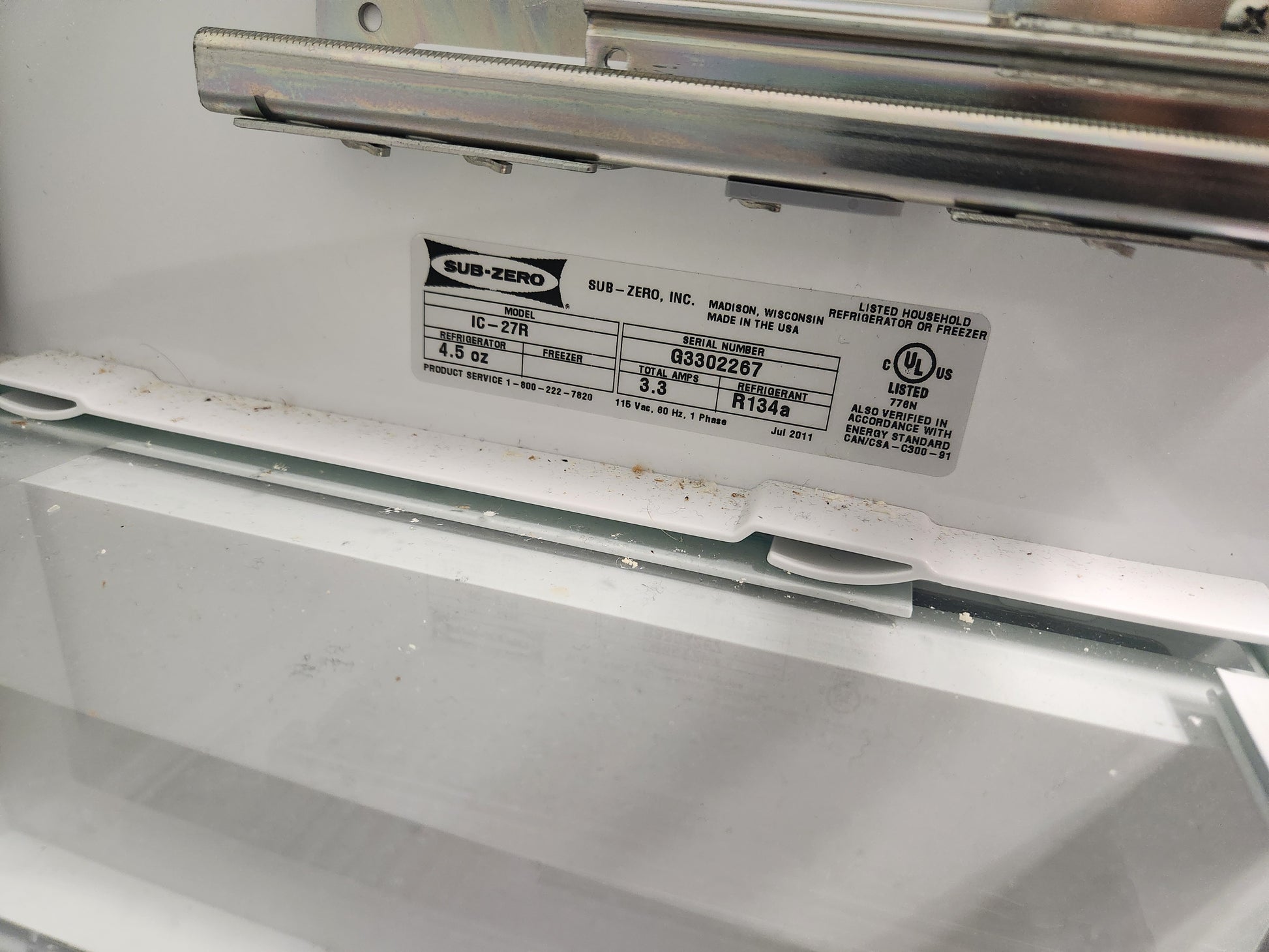 Sub-Zero IC-27R 27" Stainless Steel All Refrigerator Column