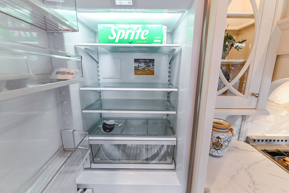 Showcase Transitional White Kitchen with Marble Countertops and La Cornue Chateau 120 Range with French Top