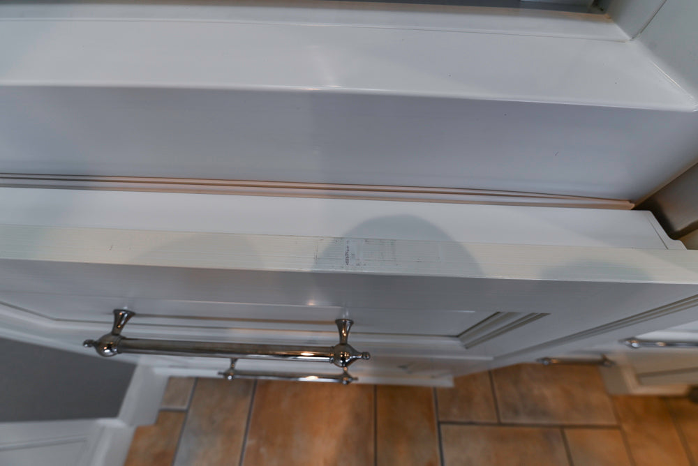 Showcase Transitional White Kitchen with Marble Countertops and La Cornue Chateau 120 Range with French Top