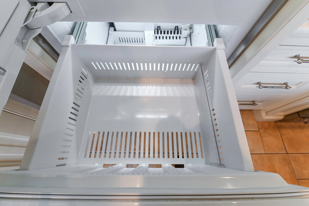 Showcase Transitional White Kitchen with Marble Countertops and La Cornue Chateau 120 Range with French Top