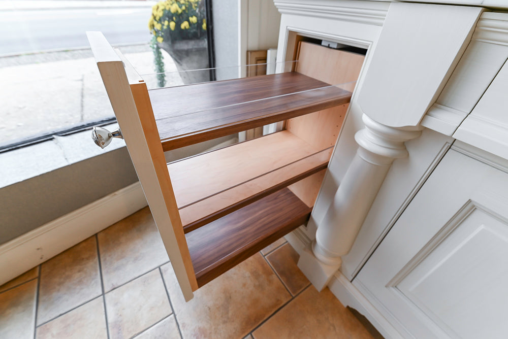 Showcase Transitional White Kitchen with Marble Countertops and La Cornue Chateau 120 Range with French Top