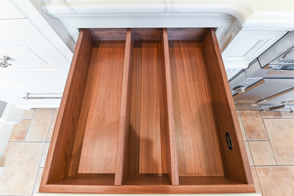 Showcase Transitional White Kitchen with Marble Countertops and La Cornue Chateau 120 Range with French Top
