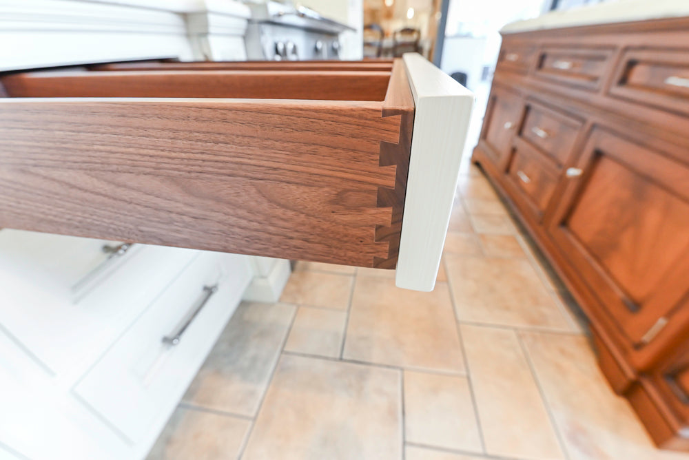 Showcase Transitional White Kitchen with Marble Countertops and La Cornue Chateau 120 Range with French Top