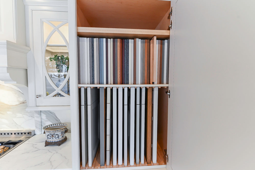 Showcase Transitional White Kitchen with Marble Countertops and La Cornue Chateau 120 Range with French Top