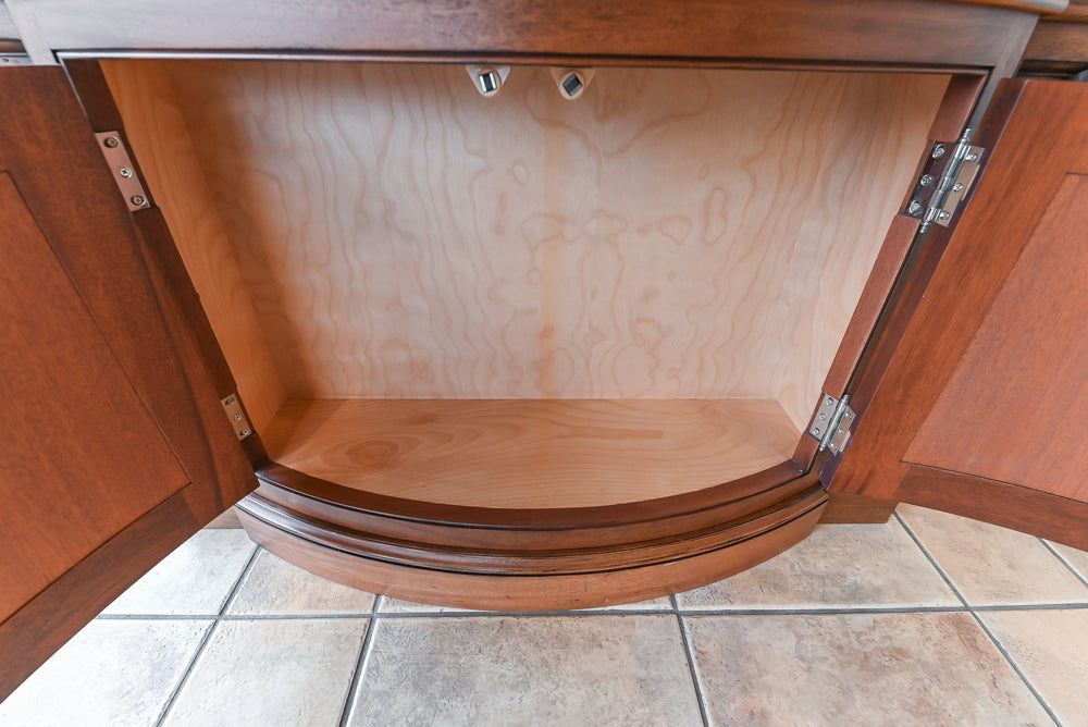 Showcase Transitional White Kitchen with Marble Countertops and La Cornue Chateau 120 Range with French Top