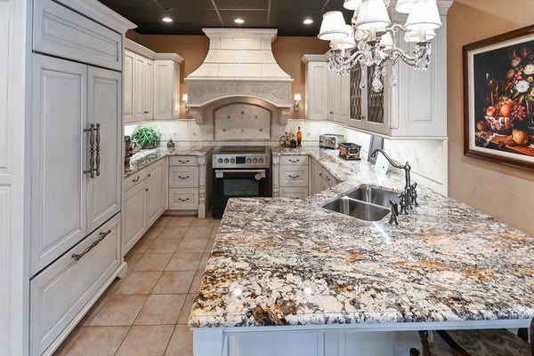 Signature Custom Traditional White Kitchen with Granite Countertops and Appliances