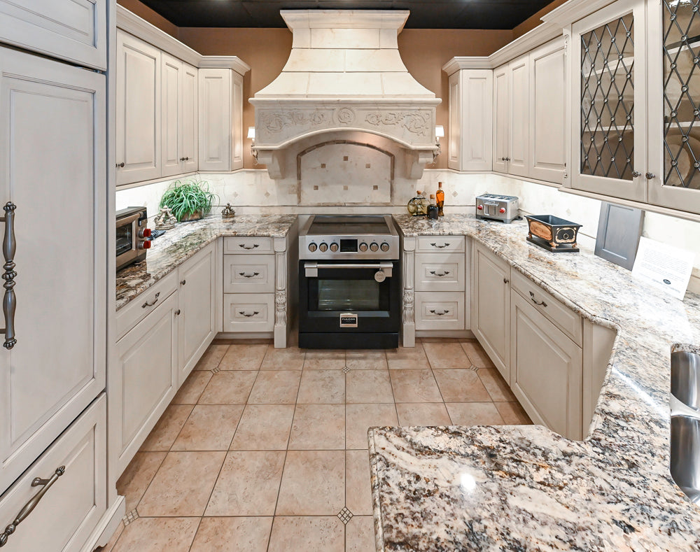 Signature Custom Traditional White Kitchen with Granite Countertops and Appliances