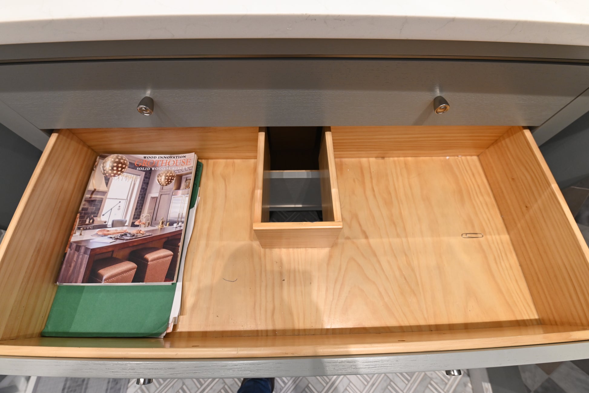 Fairmont Designs Transitional 44" Grey Single Vanity with White Top, Sink and Faucet