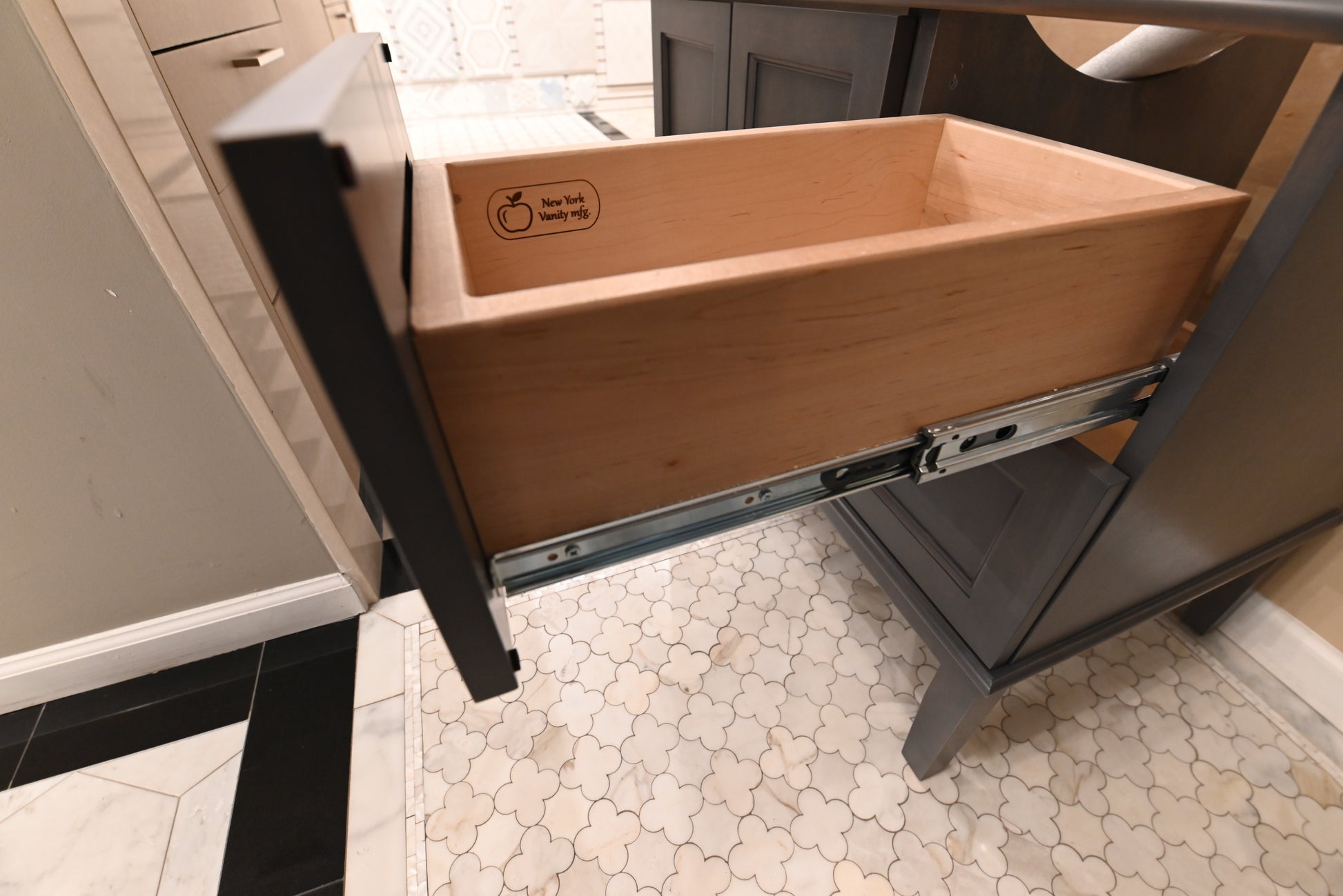 New York Vanity Mfg Transitional 36" Dark Grey Wood Single Vanity Base