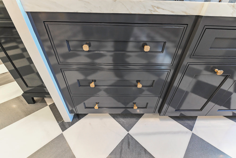 St. Charles Transitional Slate Gray Butler's Pantry with White Quartz Countertops