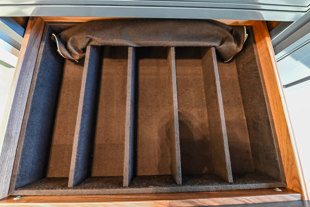 St. Charles Transitional Slate Gray Butler's Pantry with White Quartz Countertops