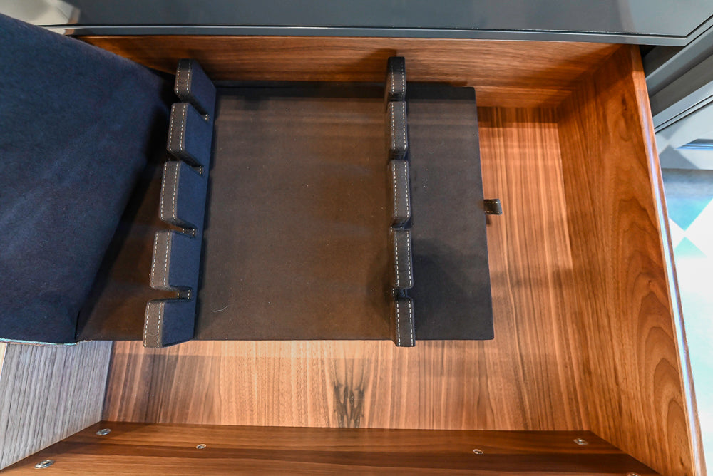 St. Charles Transitional Slate Gray Butler's Pantry with White Quartz Countertops