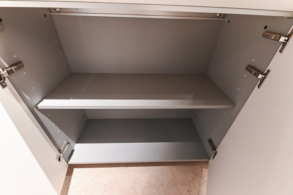 Poliform Artex Glacier White & Moka Modern Kitchen with Marble Countertops and Sub-Zero & Wolf Appliances