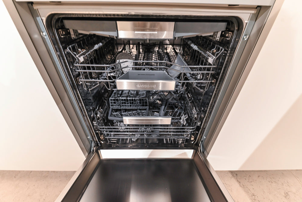 Poliform Artex Glacier White & Moka Modern Kitchen with Marble Countertops and Sub-Zero & Wolf Appliances