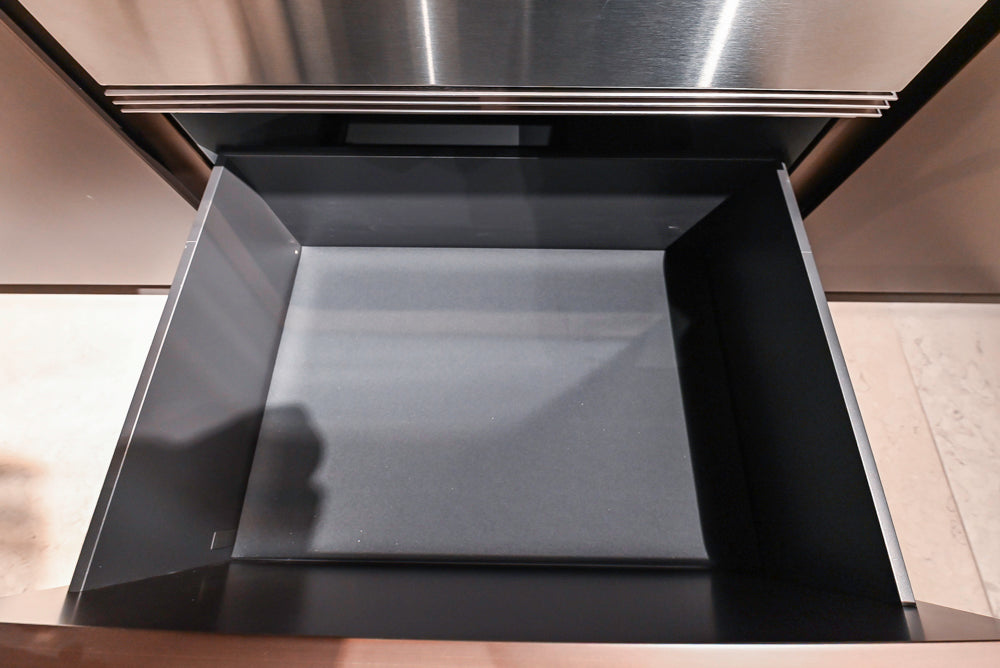 Poliform Artex Glacier White & Moka Modern Kitchen with Marble Countertops and Sub-Zero & Wolf Appliances