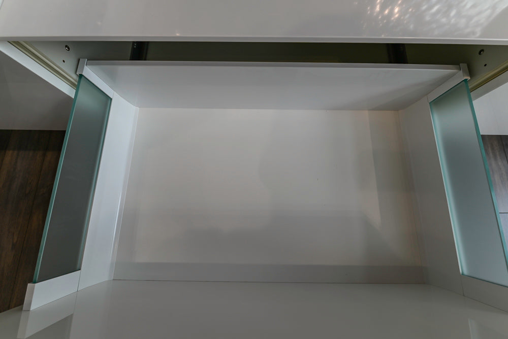 Aster Cucine Modern Glossy White Kitchen with Island