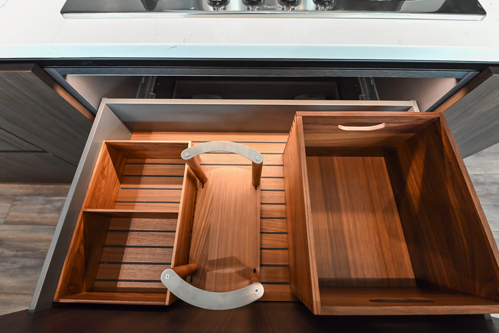 Aster Cucine Modern Two-Tone Kitchen with Island & Appliances