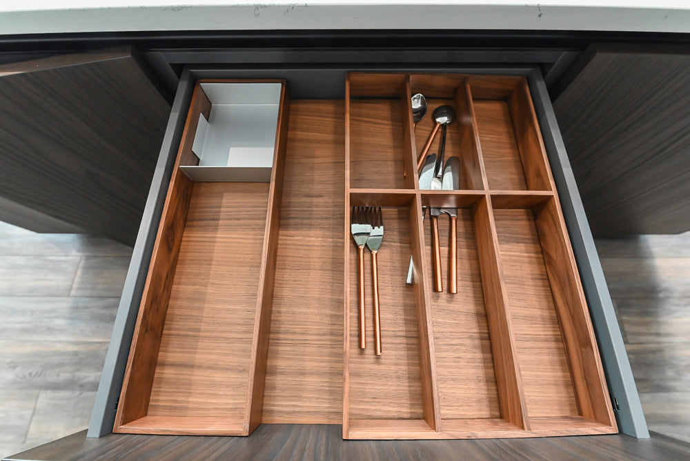 Aster Cucine Modern Two-Tone Kitchen with Island & Appliances