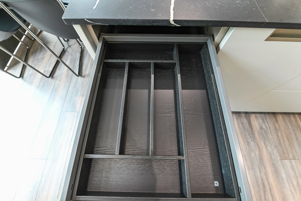 Aster Cucine Modern Lacquered with Metallic Finish Kitchen & Island