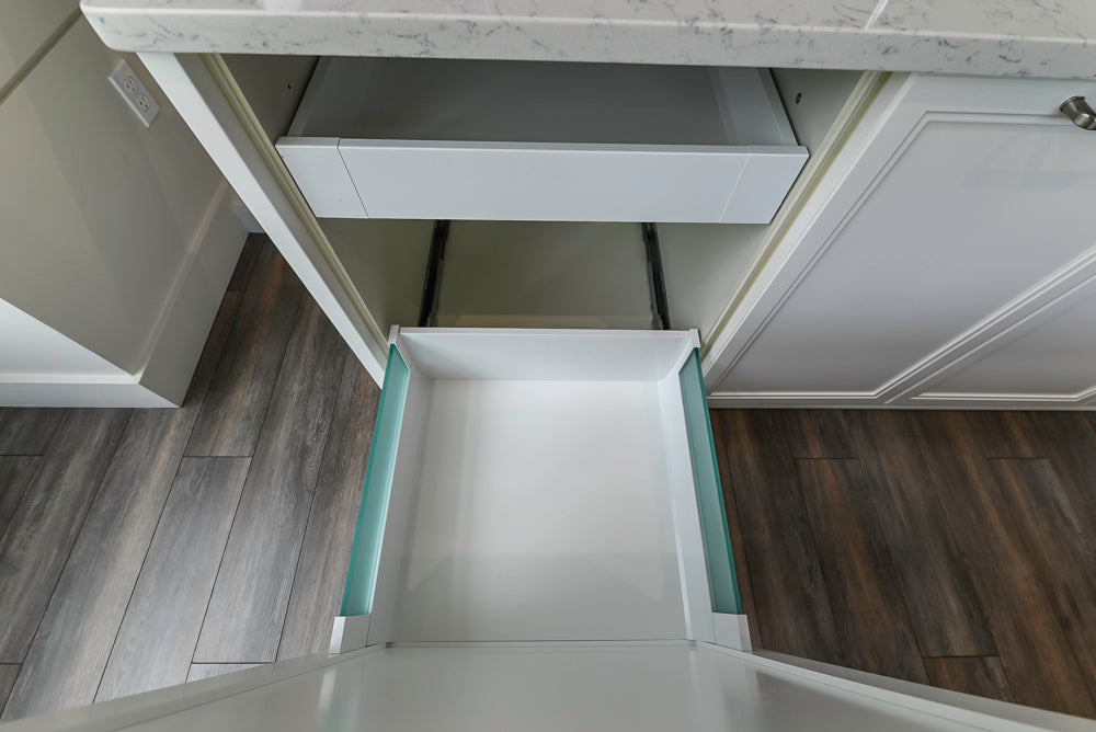 Aster Cucine Transitional White & Wood Kitchen with Island