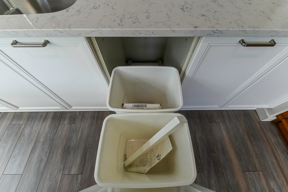 Aster Cucine Transitional White & Wood Kitchen with Island
