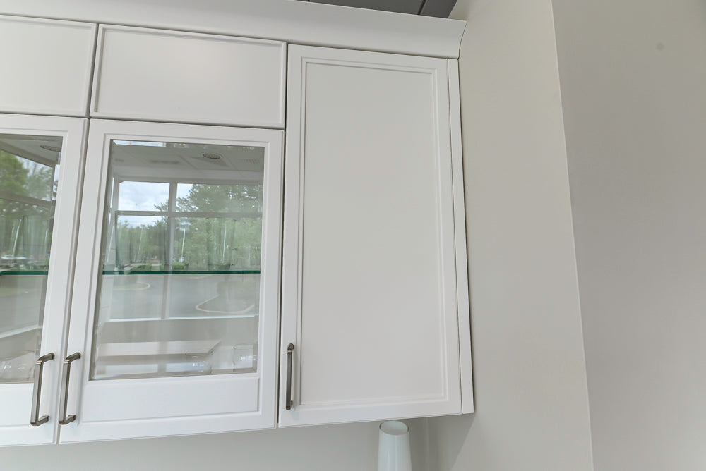 Aster Cucine Transitional White & Wood Kitchen with Island