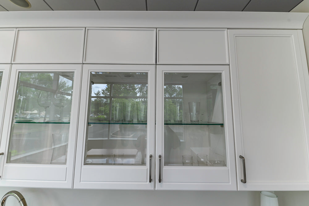 Aster Cucine Transitional White & Wood Kitchen with Island