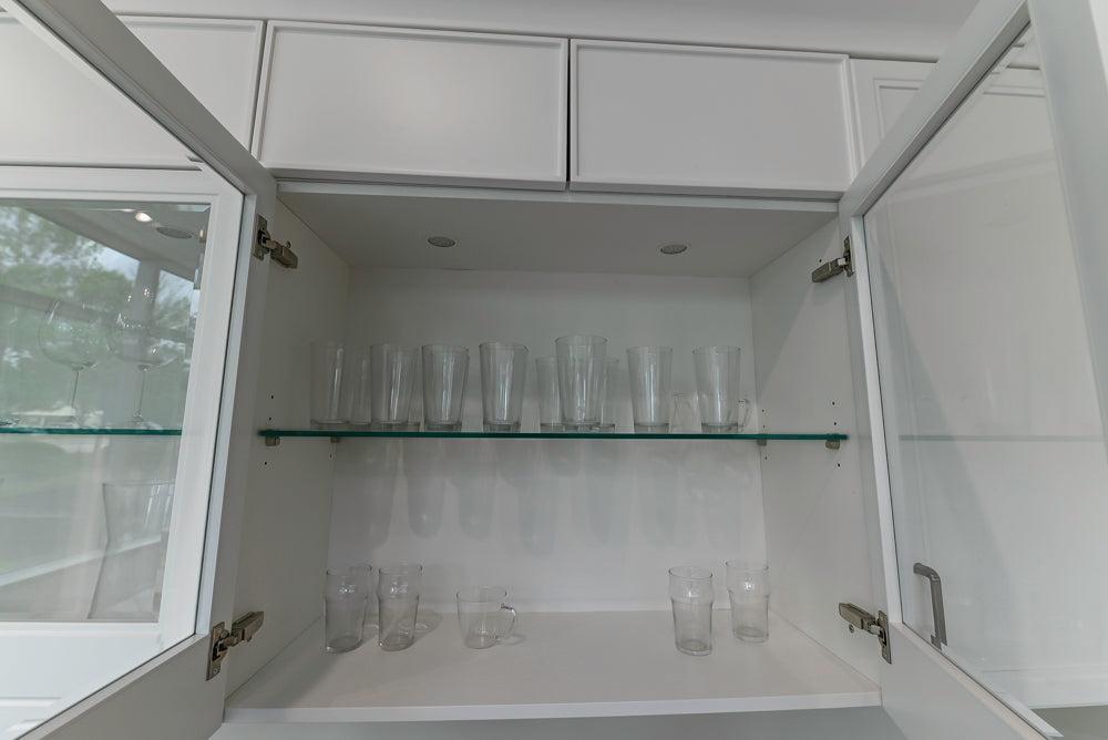 Aster Cucine Transitional White & Wood Kitchen with Island