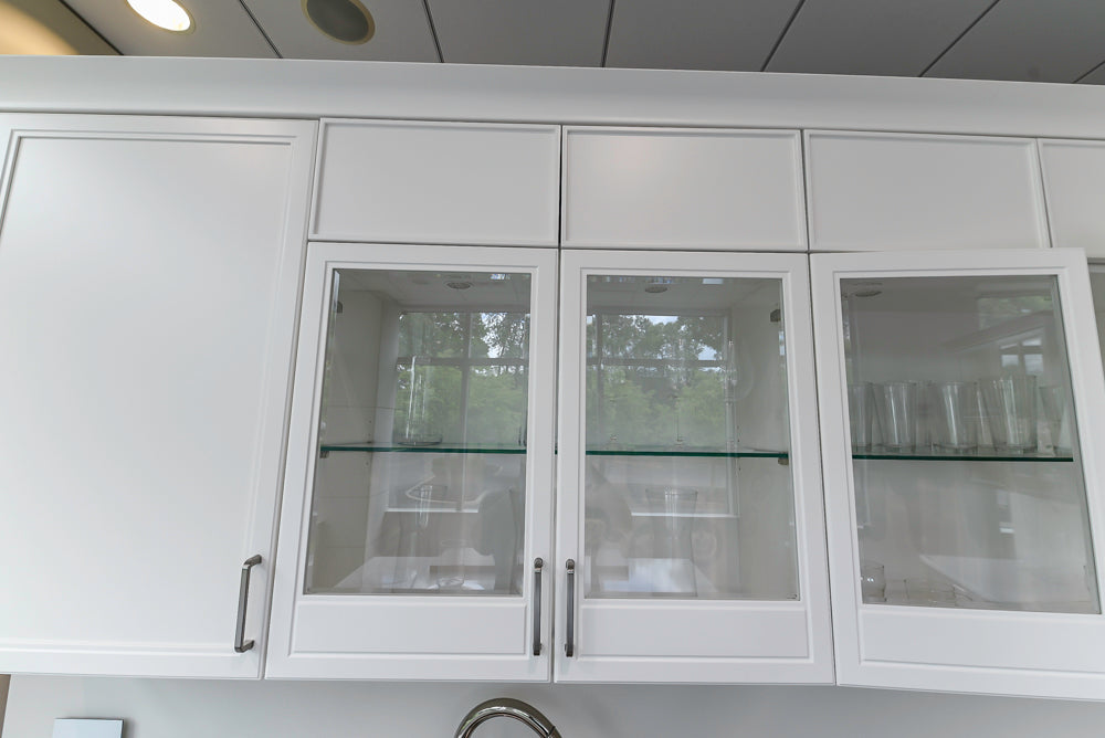 Aster Cucine Transitional White & Wood Kitchen with Island