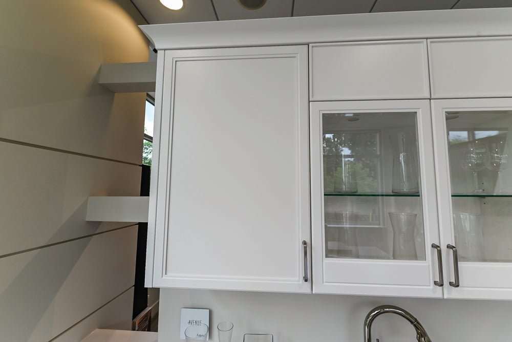 Aster Cucine Transitional White & Wood Kitchen with Island